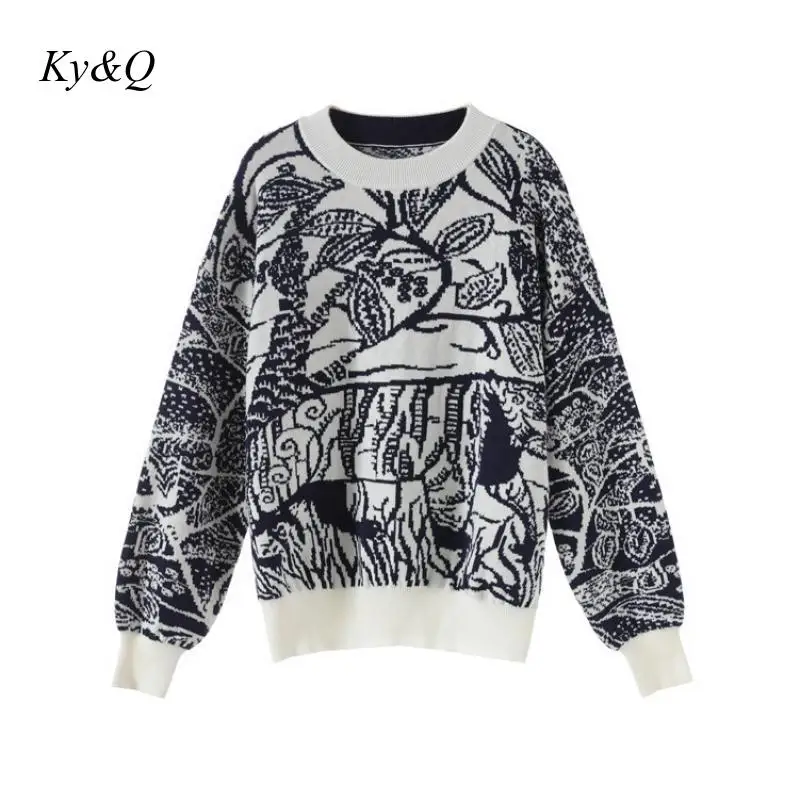 Рождественский Женский пуловер 2019 зимний Свободный вязаный свитер высокого