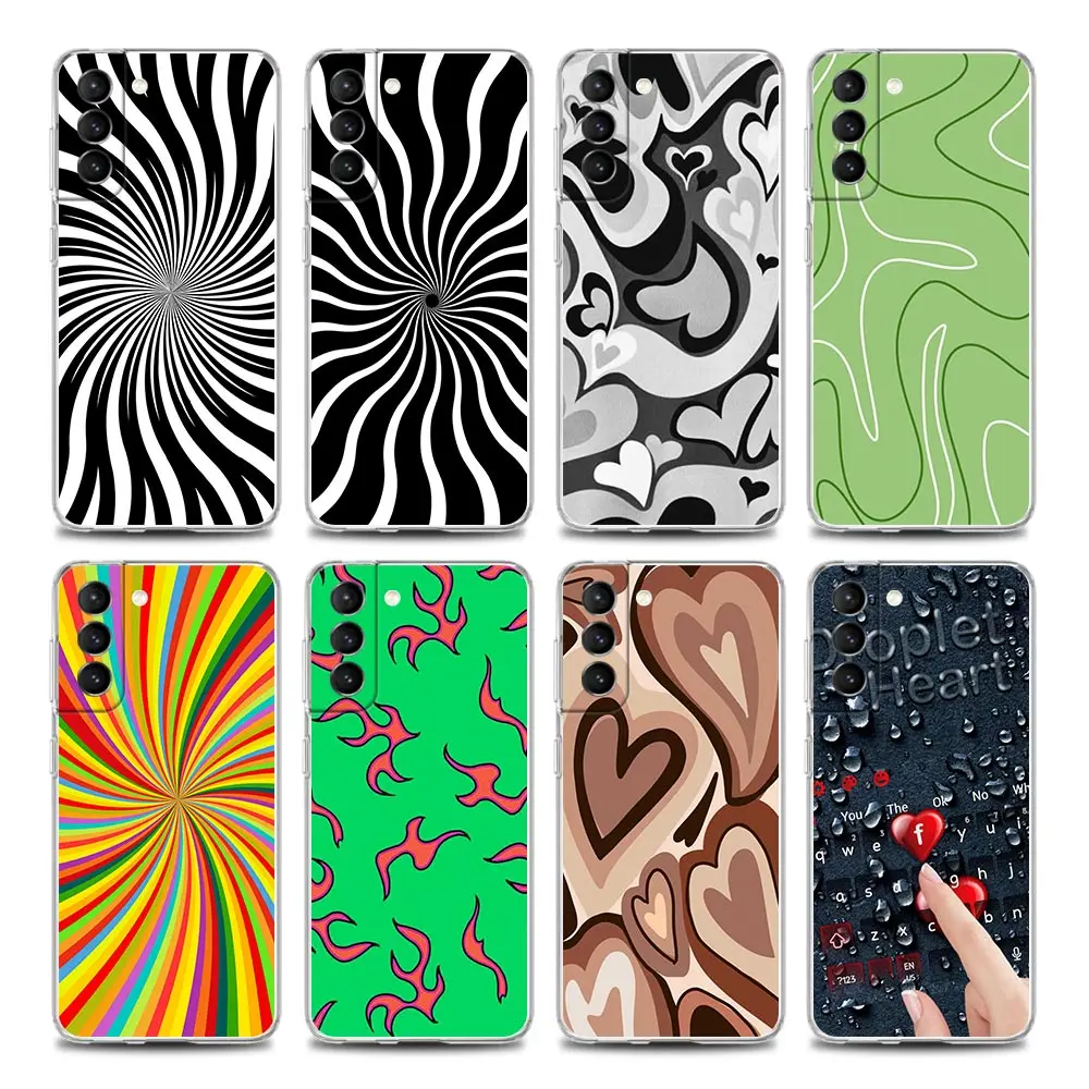 

Psychedelic Pattern Snail Clear Phone Case for Samsung S9 S10 4G S10e Plus S20 S21 Plus Ultra FE 5G M51 M31 S M21 Soft Silicon