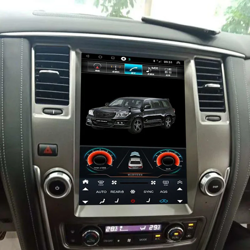 PX6 Android 9.0 4 + 64 Tesla Style Автомобильный GPS навигатор для NISSAN патруль Y62 9 0 2010 Авторадио