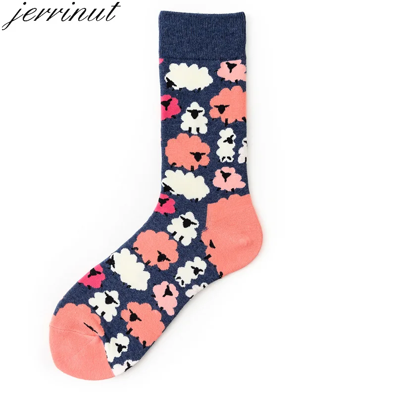 Jerrinut/мужские и женские хлопковые милые носки с принтом модные теплые забавные носки с героями мультфильмов весенне-осенние повседневные Мягкие носки в стиле Харадзюку