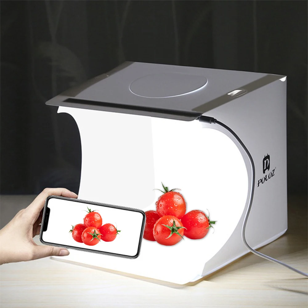 

8" Portable Photo Studio Light Box 2 LED Panels 6 Colors Backdrops Mini Foldable Photo Tabletop Shooting Photography lightbox