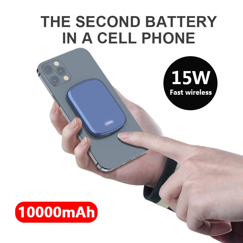 

10000mAh Magnetic Wireless power Bank charger For apple iphone12 12pro max mini External auxiliary battery Portable charger