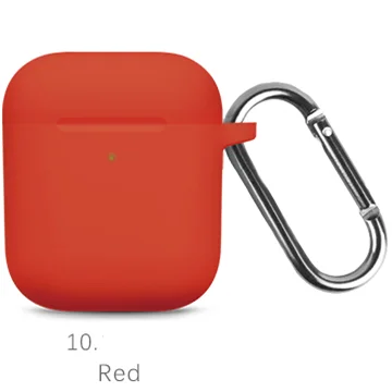10 Red Жидкие силиконовые наушники корпус для AirPods анти-грязь APPLE airpods чехол розовый черный темно-синий желтый красный - Цвет: 10 Red