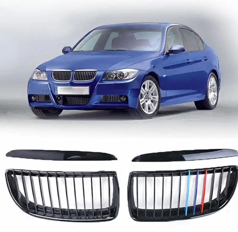 

4 шт., сетчатые решетки для переднего бампера BMW E90 2005 2006 2007 2008