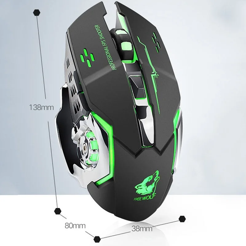 

New USB Mouse Rechargeable X8 Wireless Silent LED Backlit USB Optical Ergonomic Gaming Mouse Breathing Luminous Light 2400DPI
