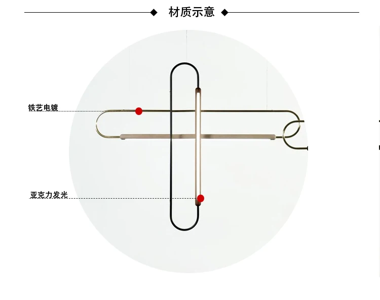 

Customized personality luminous LED chandelier for coffee shop dessert shop
