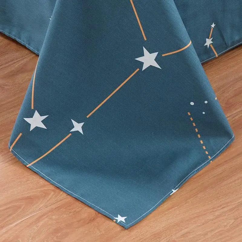 

Luxury Fashion 100% Cotton Bed Sheet Star Blue Twin Full Queen King Single Double Size Cartoon Flat Sheet Bedclothes Pillowcase