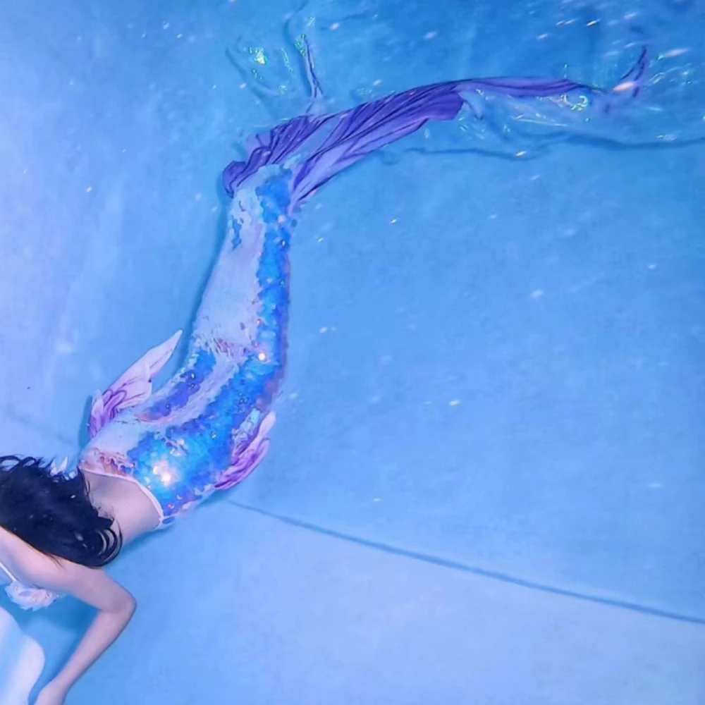 Женский Детский костюм Русалочки вечерний купальник с моноластами и хвостом для
