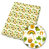 st patricks day polyester cotton fabric printed cloth sheet for diy mask dress handmade materials home textile 14545cm 1pc