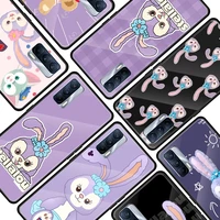stellalou rabbit for oppo realme 7i 7 6 5 pro c3 xt a9 2020 a52 find x2lite luxury tempered glass phone case cover