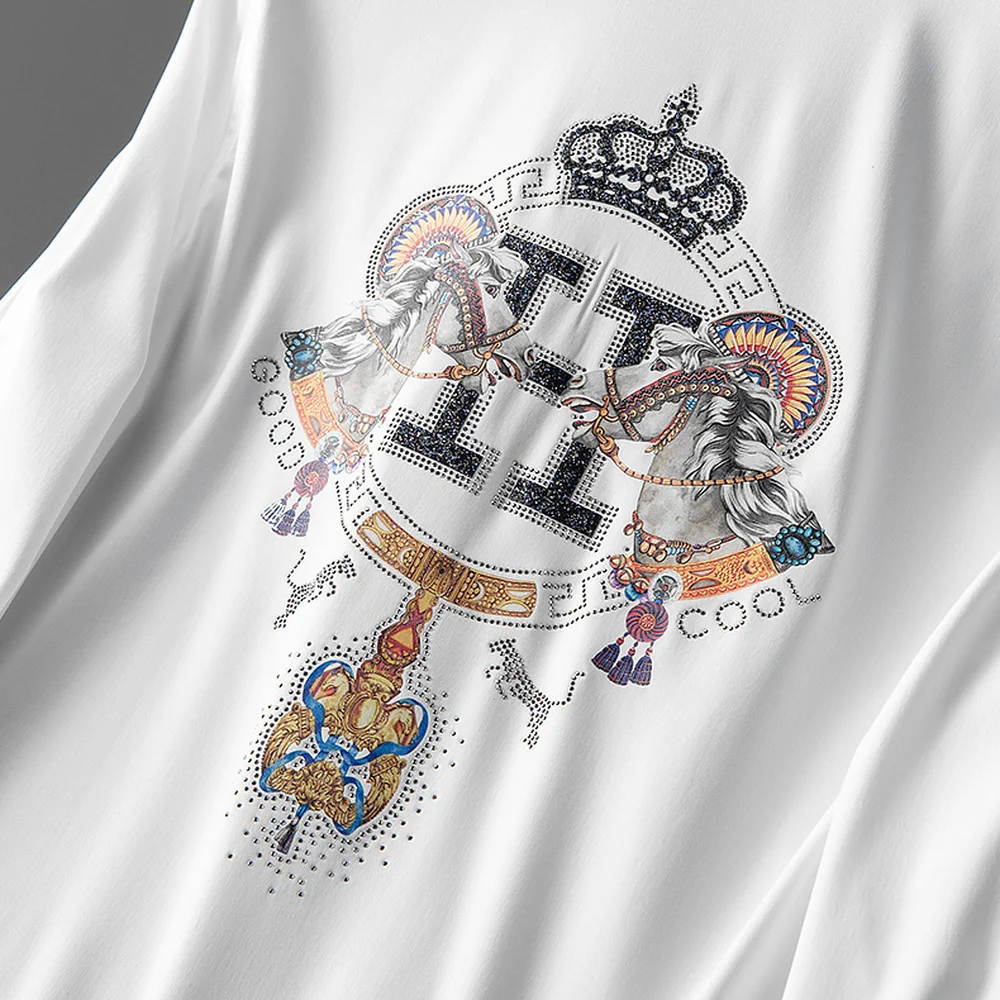 

High Quality Men's Shirts 2021 Spring Luxury Crown Formal Dress Shirts Male Business Casual Chemise Homme Streetwear Social Tops