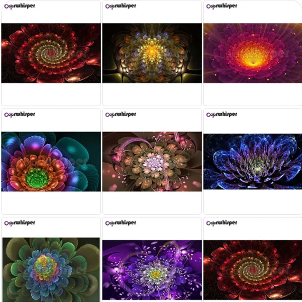 Алмазная живопись Z488 полноразмерная/круглая картина с фрактальным цветком 5D