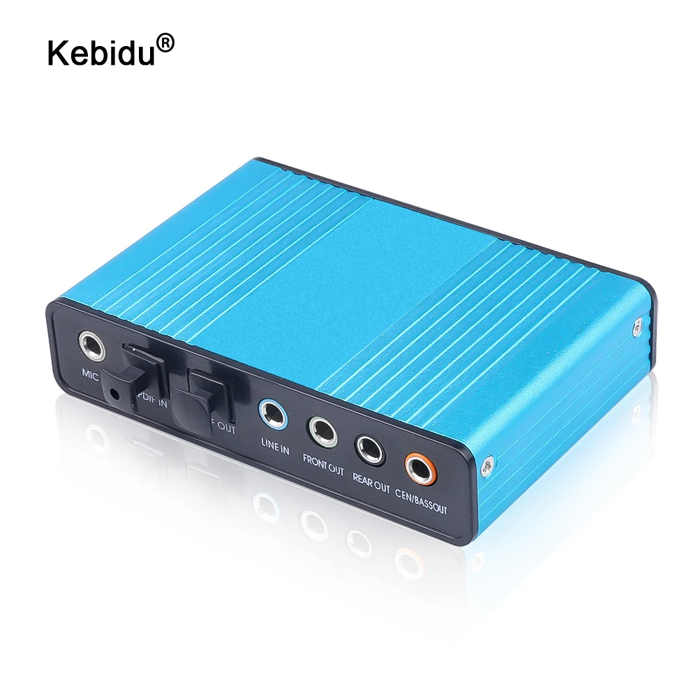 Звуковая карта kebidu USB 2 0 звуковая CM6206 чипсет канал 5 1 детская для ПК ноутбука