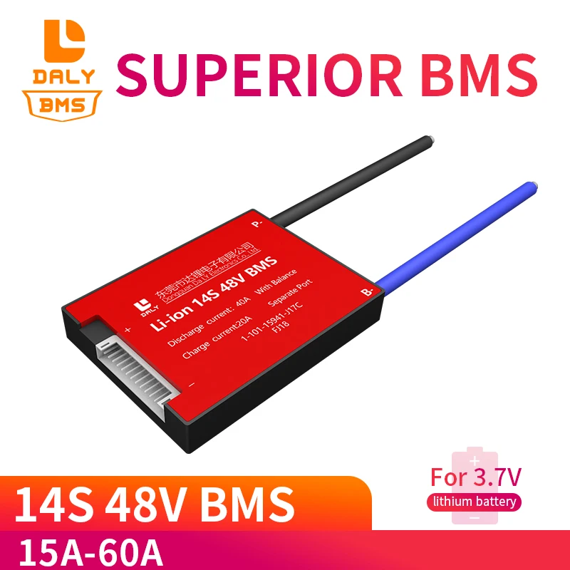 18650 BMS 14S 48V Li ion 3 7 v 15A 40ah 50A 60A литий полимерный аккумулятор PCB Balance Ebike E