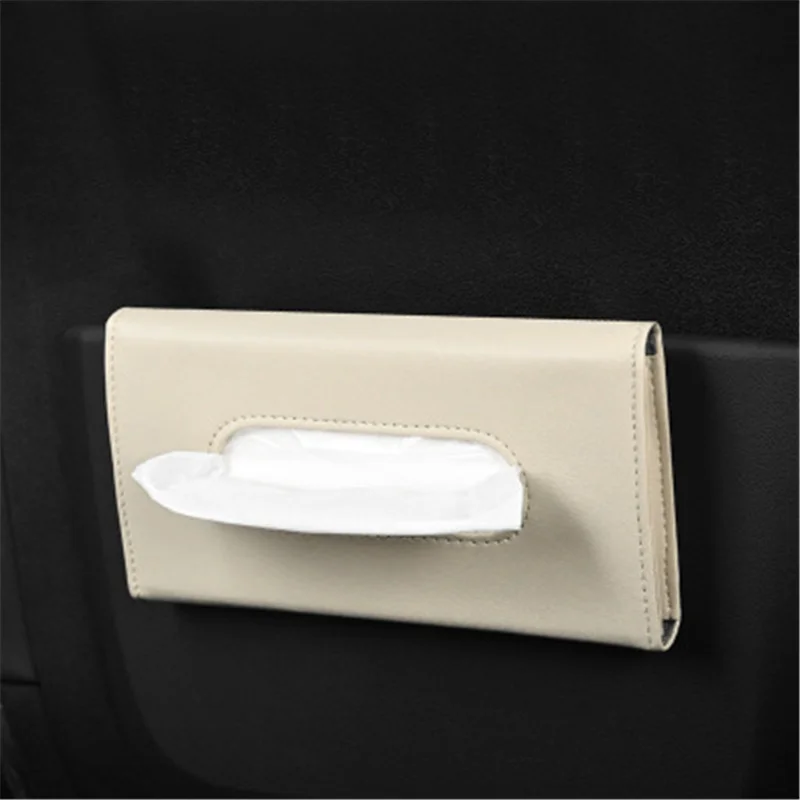

1 PC Tissue Box Towel Sets Car Leather Tissue Paper Holder Folding Hanging Car Sun Visor Board Organizer Auto Interior Storage