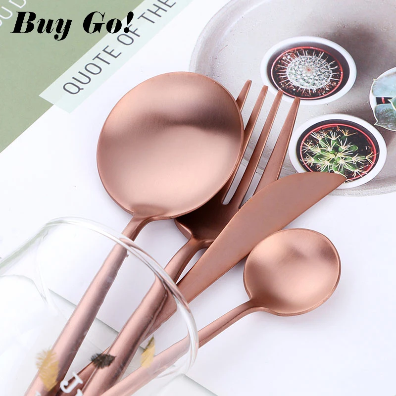 Столовый набор из нержавеющей стали 24 шт./лот 18/8 черные металлические столовые