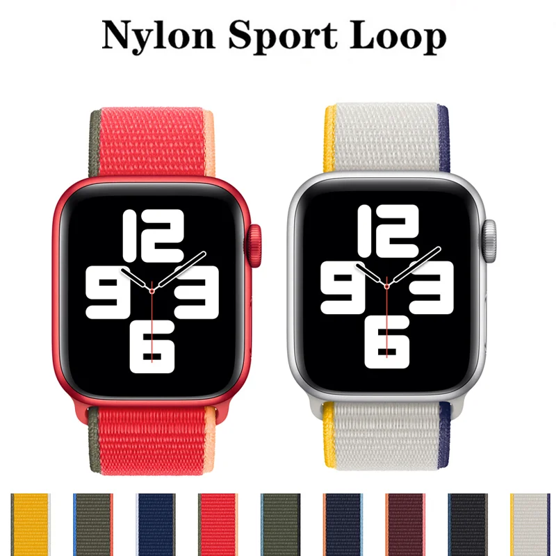 

Strap For Apple Watch band 44mm 41mm 42/38mm Smart watch Watchband Belt Nylon Loop Bracelet iWatch Series 7 5 4 3 SE 6 45/40 mm