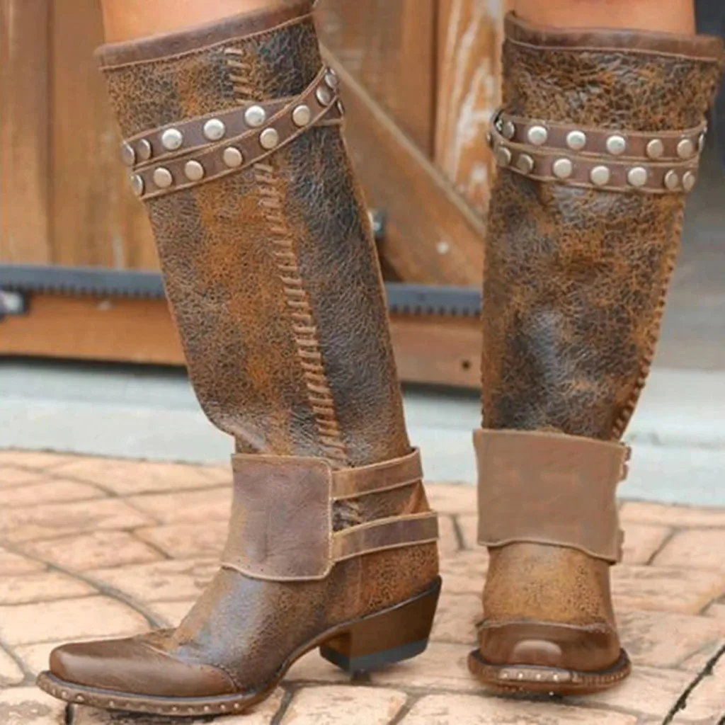 

Over the knee women boots rivets Women's Winter Boots flat snow boots for Women Winter Shoes ankle boots comfortable