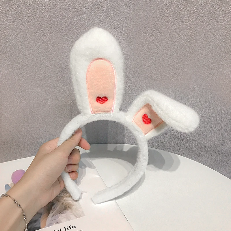 

Корейский симпатичный кролик обруч для волос Женский Дикий выход длинный женский простой умывающий лицо нажимные волосы плюшевый головной...