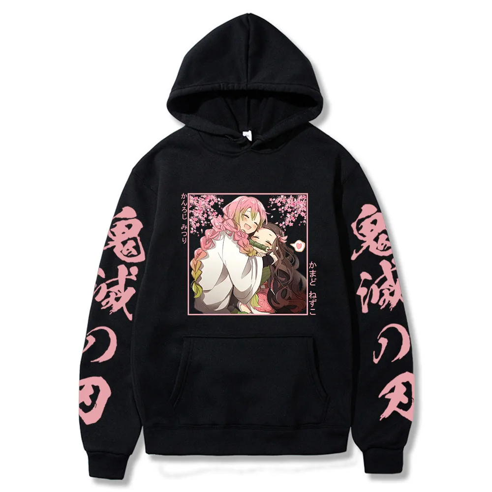 

Anime Demon Slayer Hoodie Kamado Nezuko & Kanroji Mitsuri Graphic Streetwear Pullover Winter Warm Unisex Sweatshirts