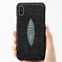 luxury cowhide phone case for iphone 6 6s 7 8 plus 11 pro x xr xs max case pearl fish texture cover for 6p 6sp 7p 8p case