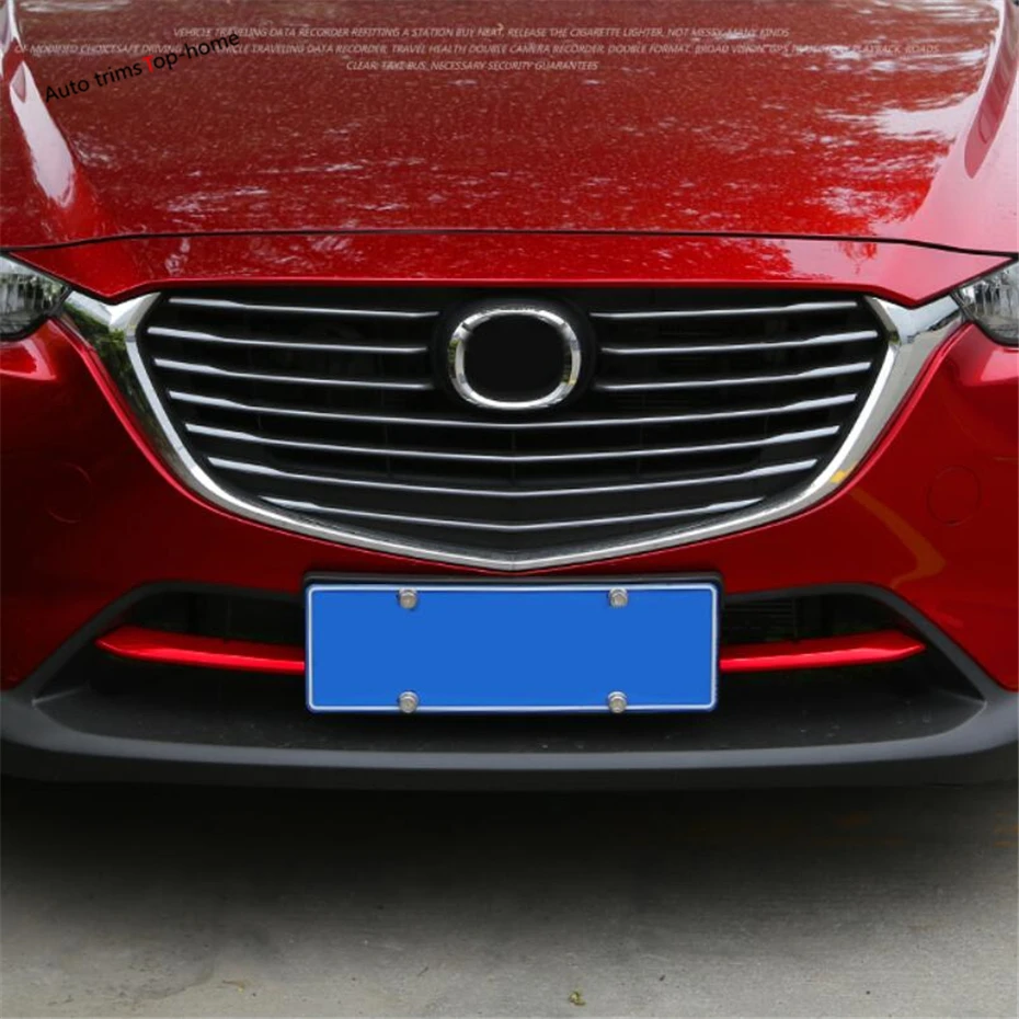 Yimaautotrims Передняя решетка для лица Защитная панель крышка с блестками отделка 2 шт. подходит для Mazda CX-3 CX3 ABS