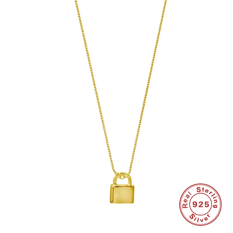

BOAKO Fashion Lock Necklace For Women 2020 Silver 925 Jewelry Necklace Charms Chains For Jewelry Collar Bijoux Femme #7.7