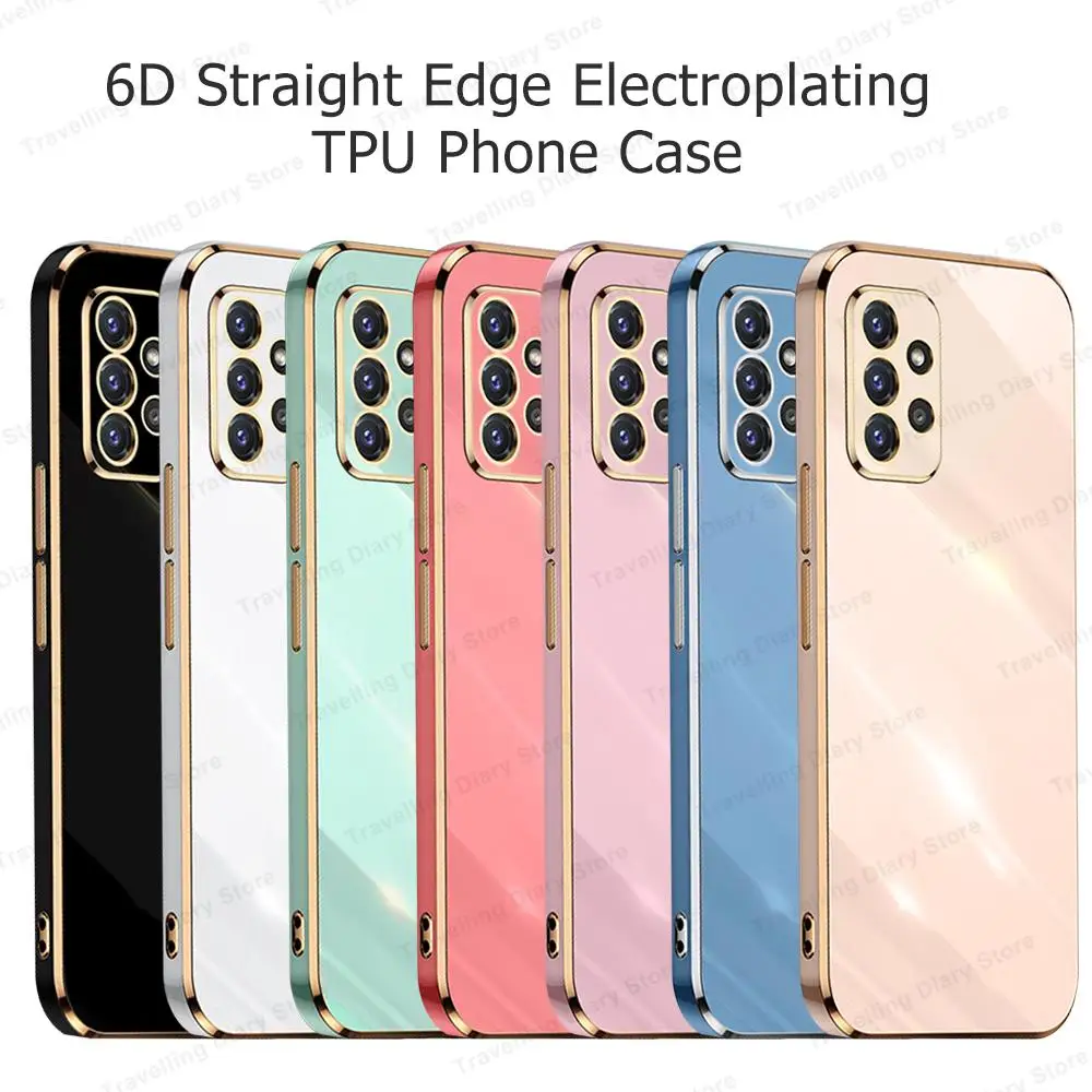 Fundas For Samsung A 52 A72 A32 6D Electroplated Cases For Samsung Galaxy A 52 A72 A52 A 32 A82 5G Camera Lens Protect for A52S