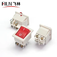 filn 22x28mm white body on off 16a250v 4 screw pin dpst t85 auto boat marine toggle rocker switch with led 220v