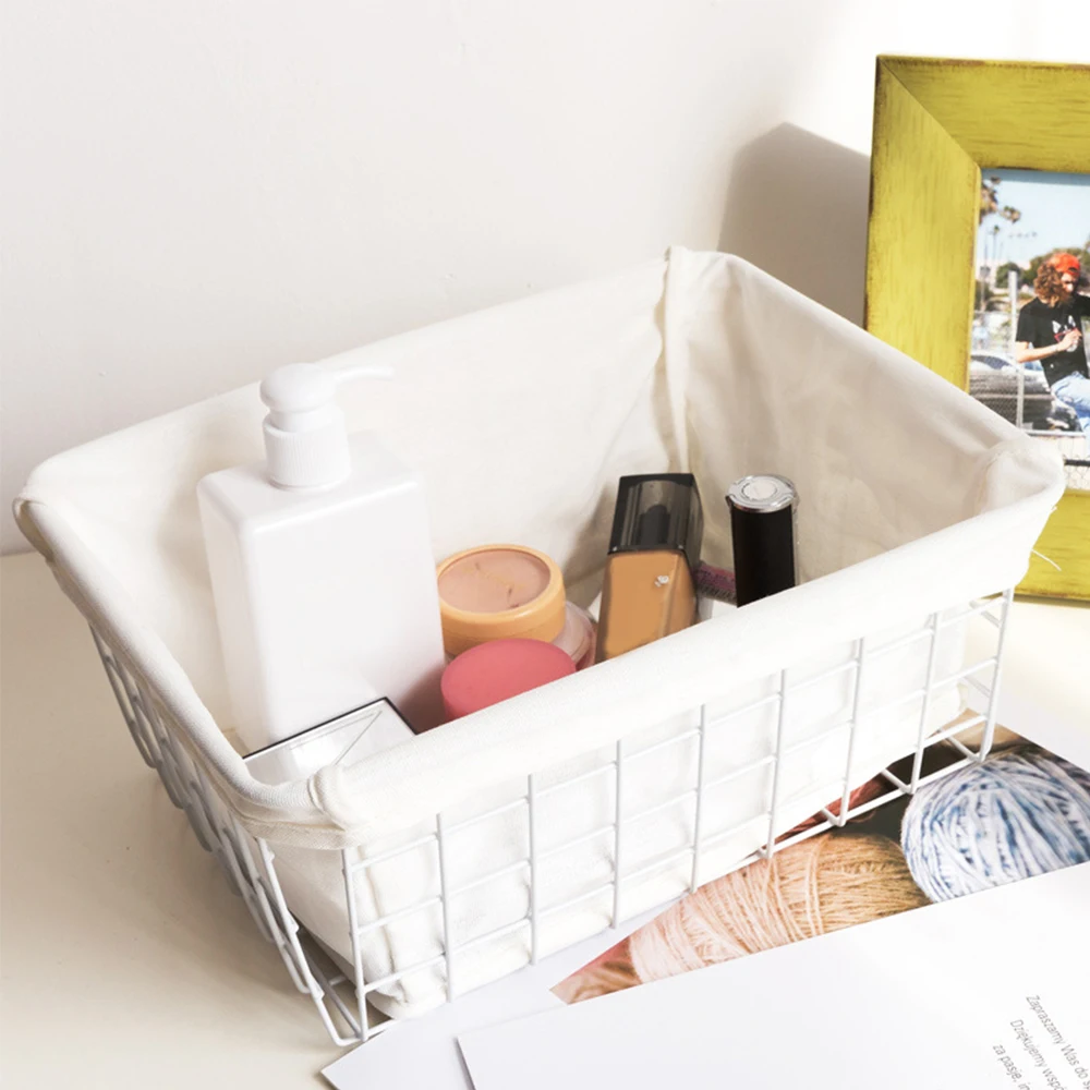 Металлический органайзер из кованого домашняя корзина для хранения с железной