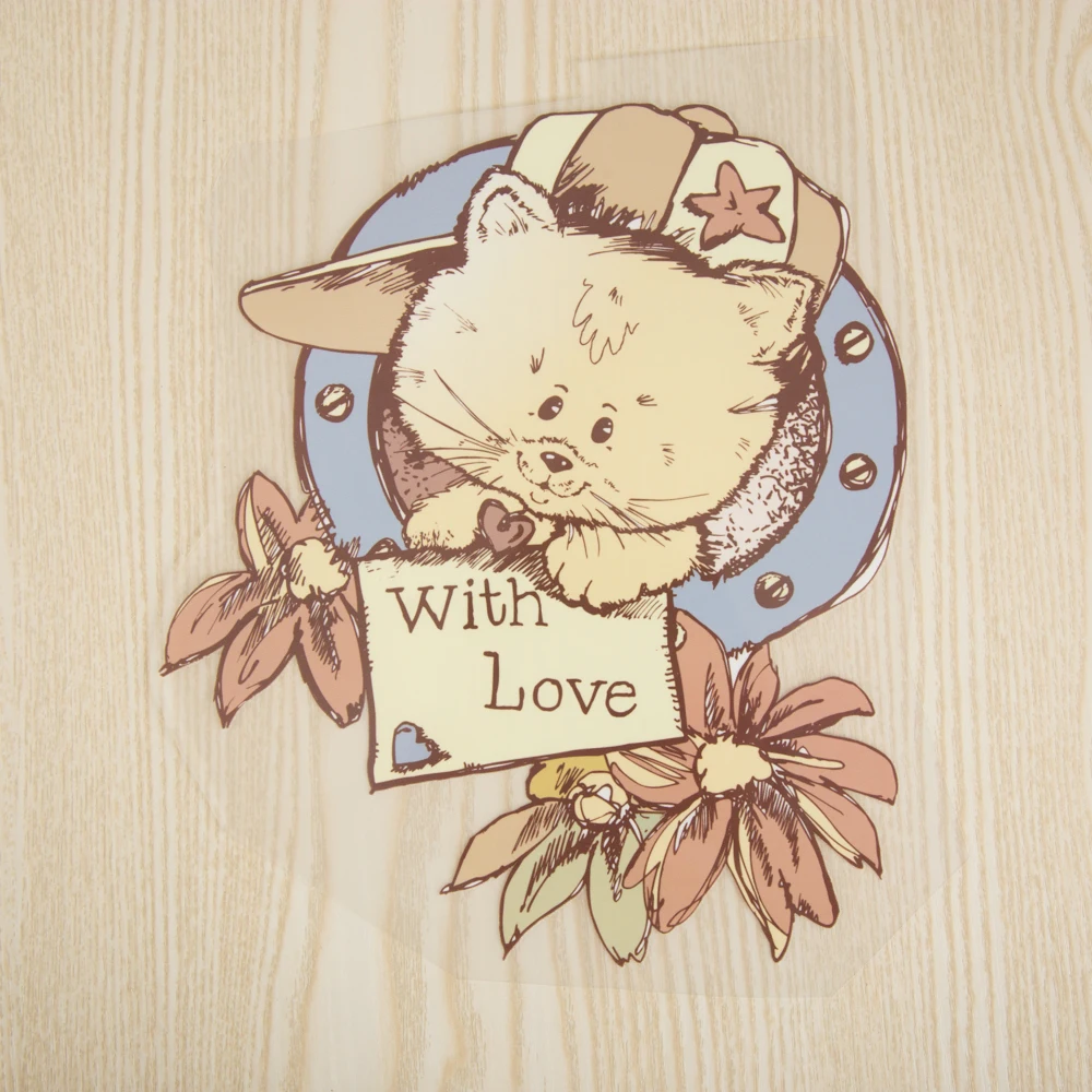 Симпатичные нашивки с надписью Love Cat тепловые для детей бытовые приклеиванием