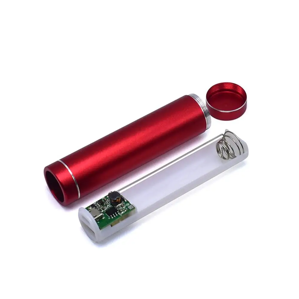 red Многоцветная портативная банка питания чехол DIY 1x18650 пауэрбэнк корпус держатель батареи с usb-портом для зарядки - Цвет: red