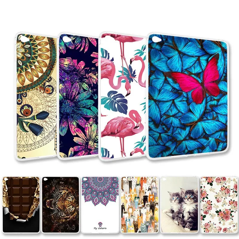 

For ipad Mini 4 Case Tablet Cover For Apple ipad Mini 1 2 3 4 5 ipad Mini4 7.9" inch Soft Back TPU Painted Waterproof Bumper