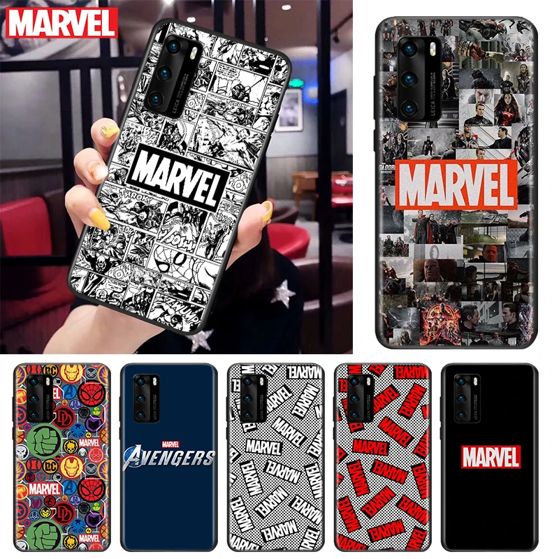 Черный мягкий чехол для телефона с логотипом Marvel Мстители Huawei P Smart S Z Mate 40 RS 30 20 10 Pro