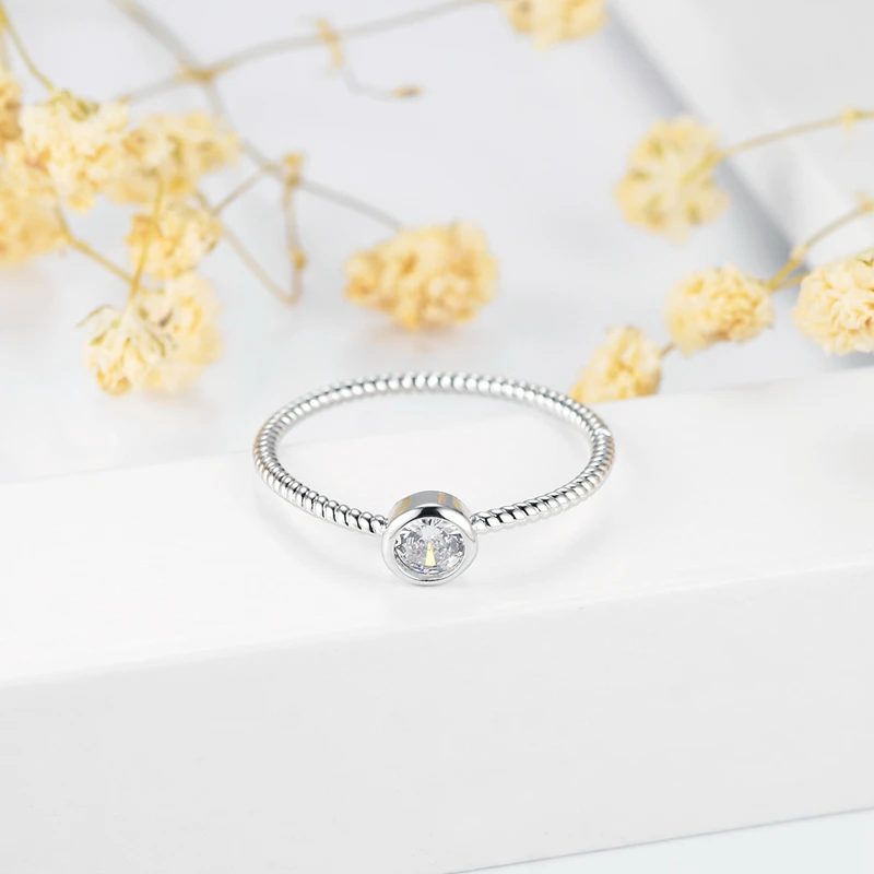 ANGELFRIGG популярные серебряные цветные кольца на палец для женщин прозрачный CZ