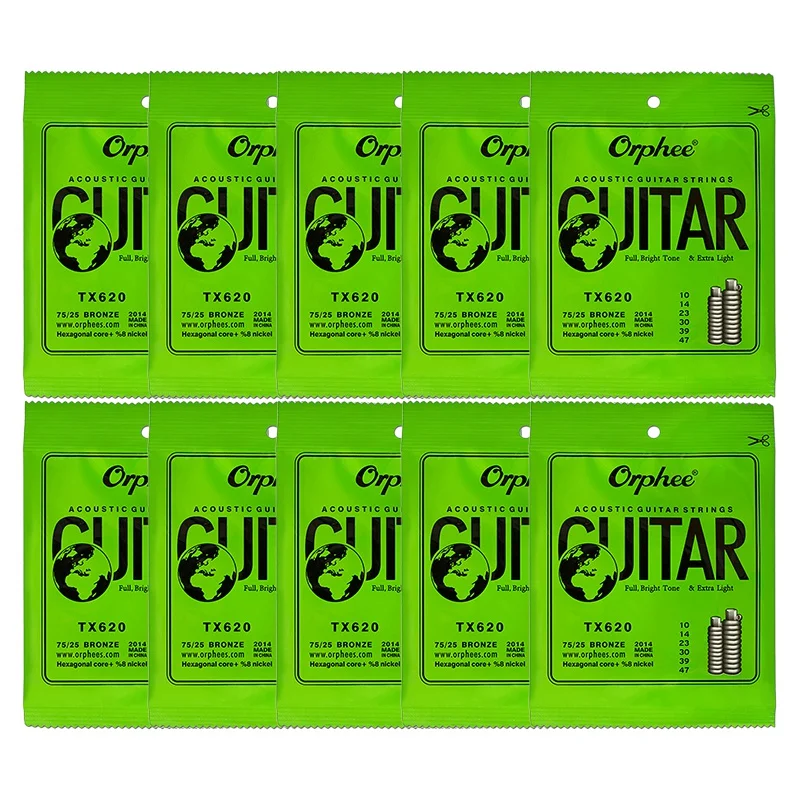 Dropship-Orphee 10 Set 6Pcs/Set Guitar String Super Light Acoustic Strings | Спорт и развлечения