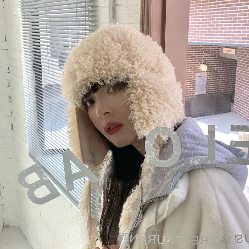 Женская плюшевая шапка зимняя популярная новинка универсальные ушанки