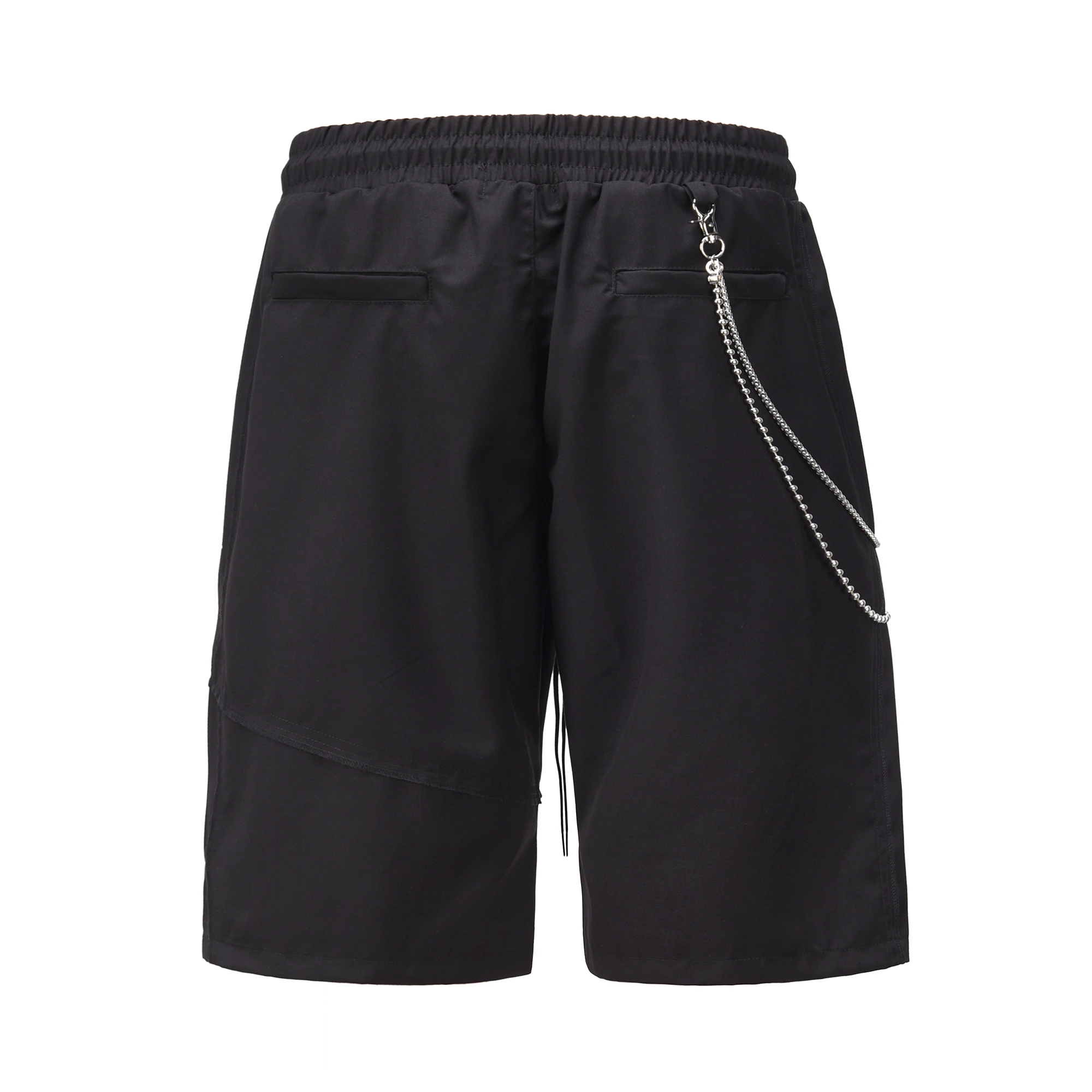 Мужские свободные шорты на шнуровке черные эластичные повседневные спортивные