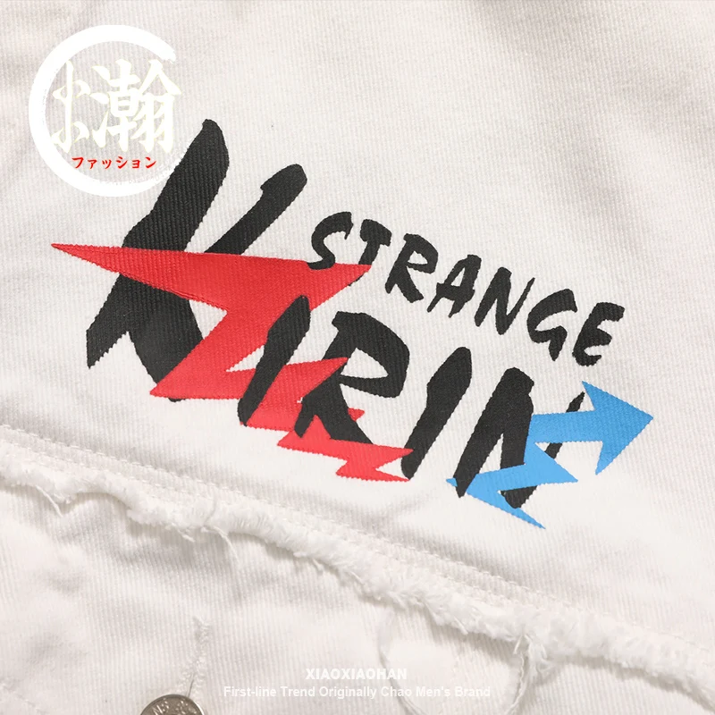 

2019 Hip Hop White Denim Jacket Men Streetwear Jeans Coat Fashion Autumn Spring Harajuku Jackets Male