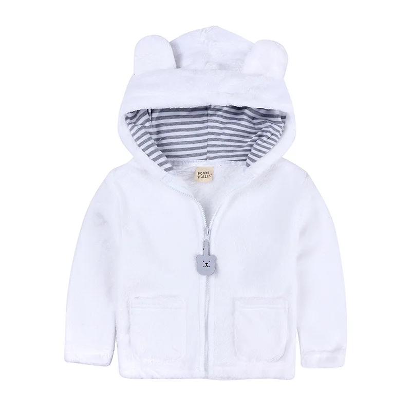 New Baby Boys Girls Wool Hooded Zipper Coat Outerwear 2020 Autumn Winter Kids Warm Soft Fleece Solid Jackets Children Clothing |