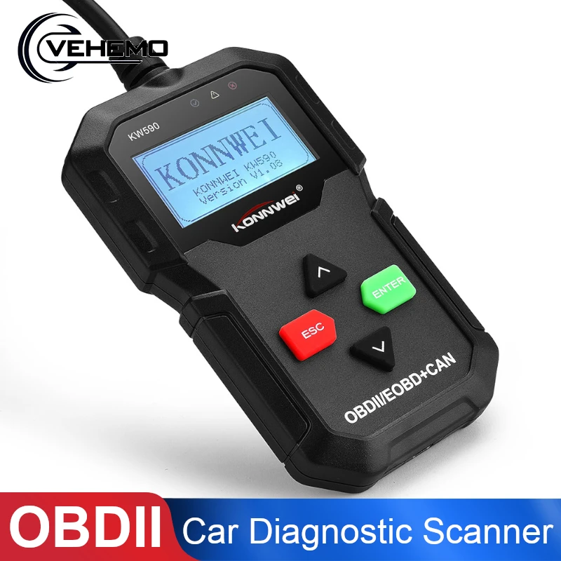 Vehemo ODB2 Автомобильный сканер KW590 OBD2 OBDII OBD 2 диагностический автомобильный