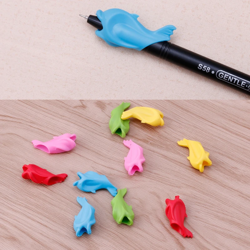

10 Pcs Children Pencil Holder Writing Hold Pen Grip Posture Correction Tool Fish 77UB