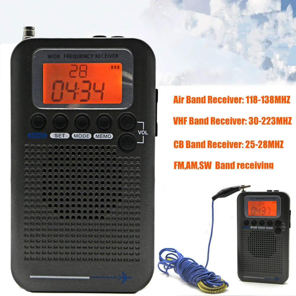 Мини Портативная карманная AM/FM двухсторонняя ЖК-телескопическая антенна