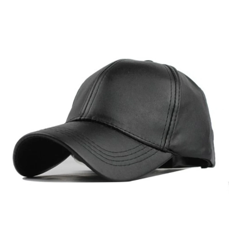 

ZLD Women Men Hat PU Leather Baseball Cap Visor Light Board Solid Men Hip Hop Cap Outdoor Sun Hat Adjustable Sports caps