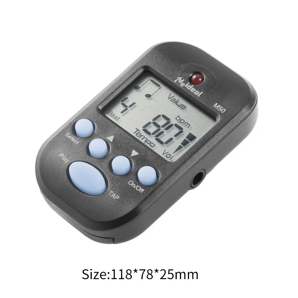 TSAI Mini LCD Digital Beat Tempo метроном клипса легкий и портативный с прозрачным ЖК экраном