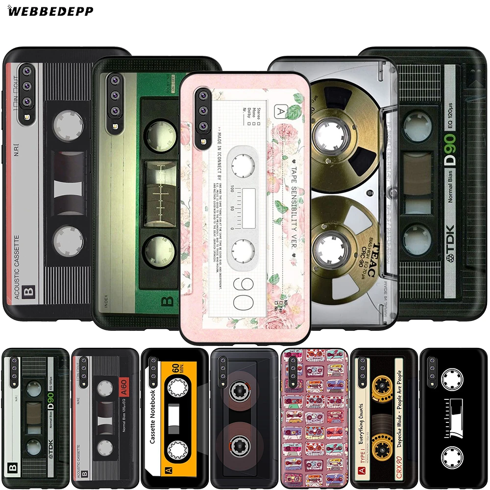 Webbedepp классический ретро чехол с кассетами для Samsung Galaxy S7 S8 S9 S10 Plus Edge Note 10 8 9 A10 A20 A30
