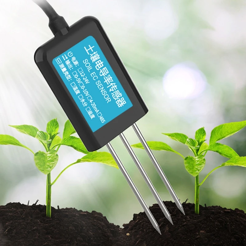 

Three-in-one Soil Salt Sensor Soil Temperature/Humidity/Conductivity Detector Y4QC