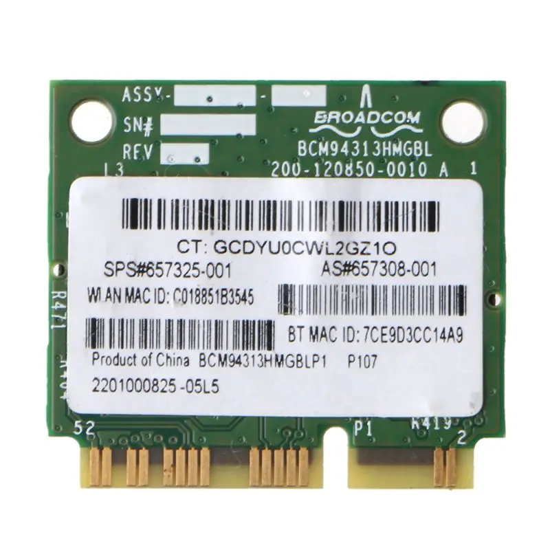 

For Broadcom BCM94313HMGB Wifi Bluetooth4.0 Half Mini PCI-E Wireless Card for-HP P9YE