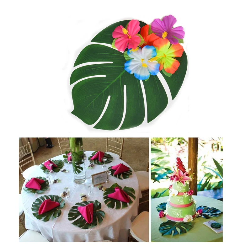 Искусственные тропические Пальмовые Листья 12 шт. имитация листьев для вечерние