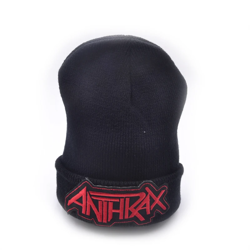 Последняя модель шерстяных шапок с логотипом группы Anthrax вязаные мужские зимние